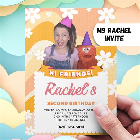 Ms rachel birthday invitation. Things To Know About Ms rachel birthday invitation. 
